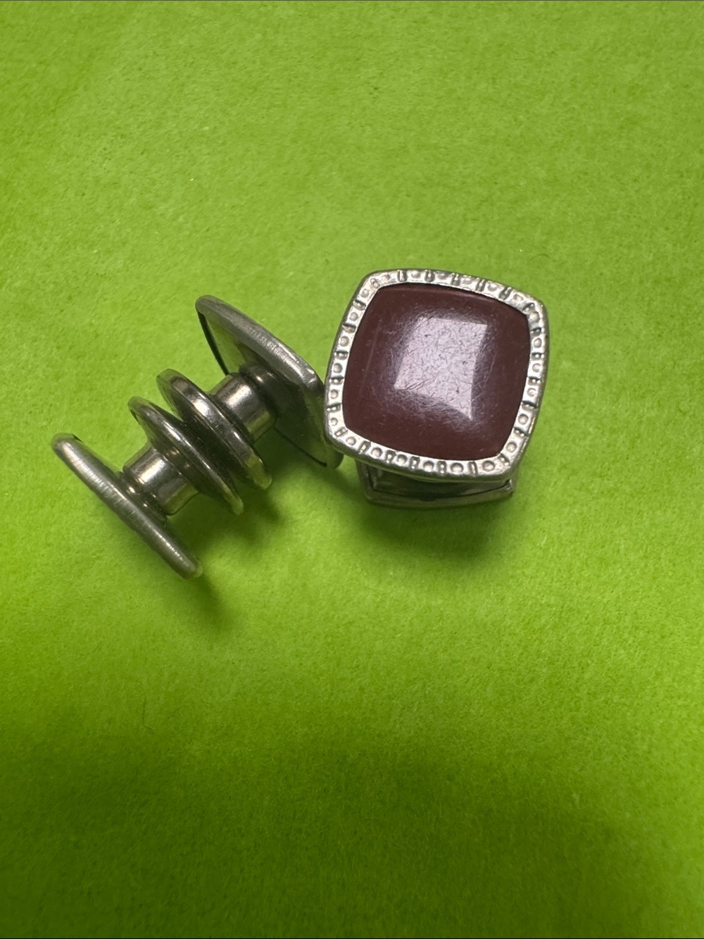Men’s Vintage Carnelian Silver-Tone Cufflinks
